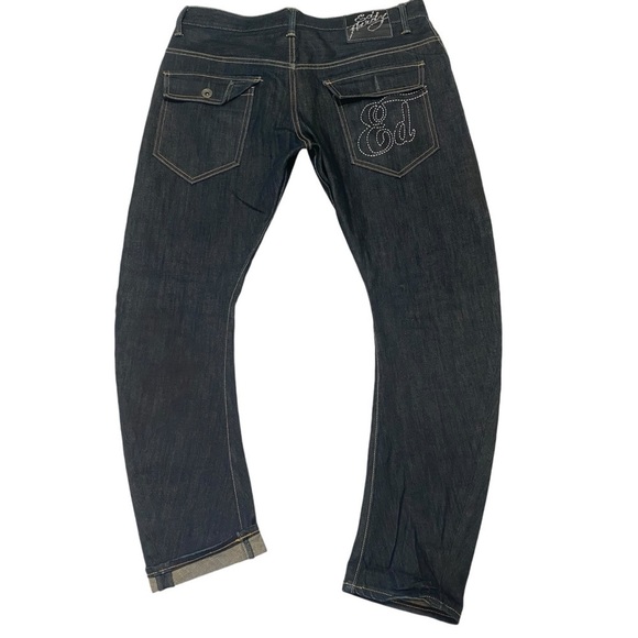 Ed Hardy Men’s Straight Leg Jeans Size 34 x 32 Dark Wash - Picture 2 of 16